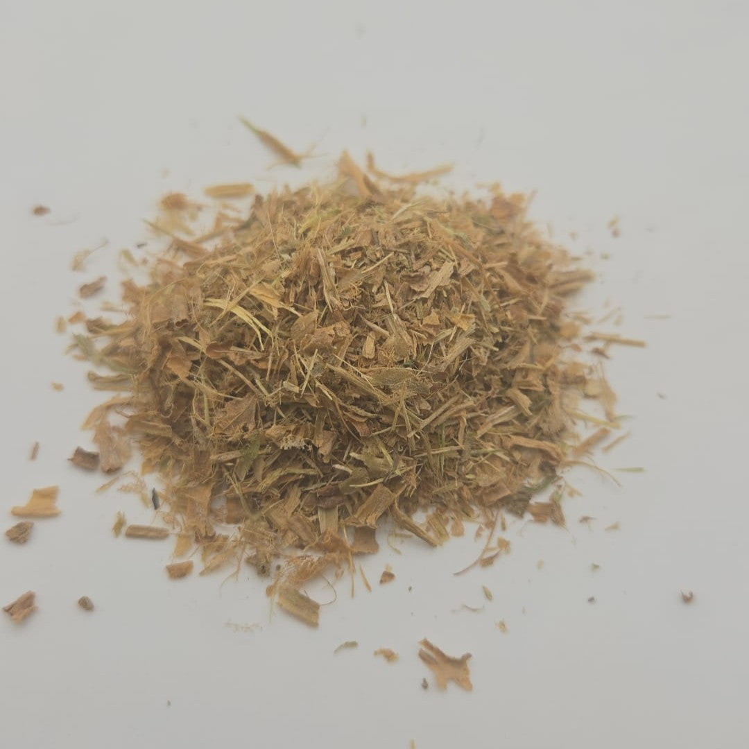 Dry herbs or spices on a white background