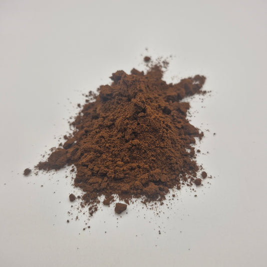 Photo of Ashwagandha extract powder from the front.